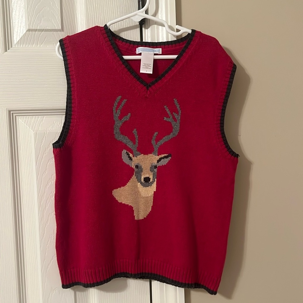 Janie and Jack Holiday Reindeer Sweater Vest Boys Size 6